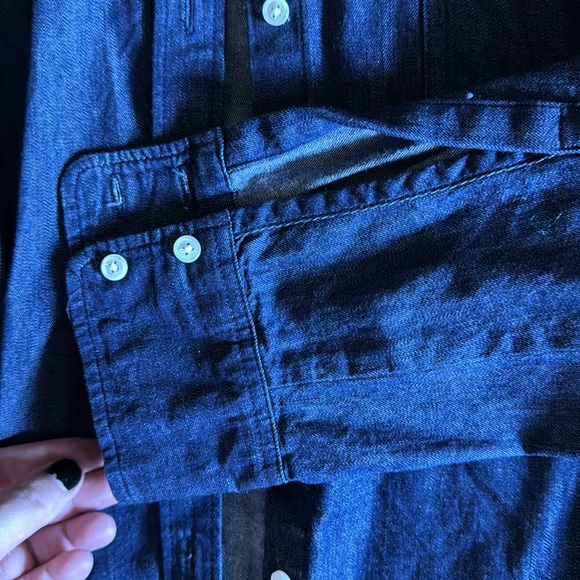 NWOT J. Crew dark blue denim chambray women’s button down shirt cotton M - Picture 5 of 9
